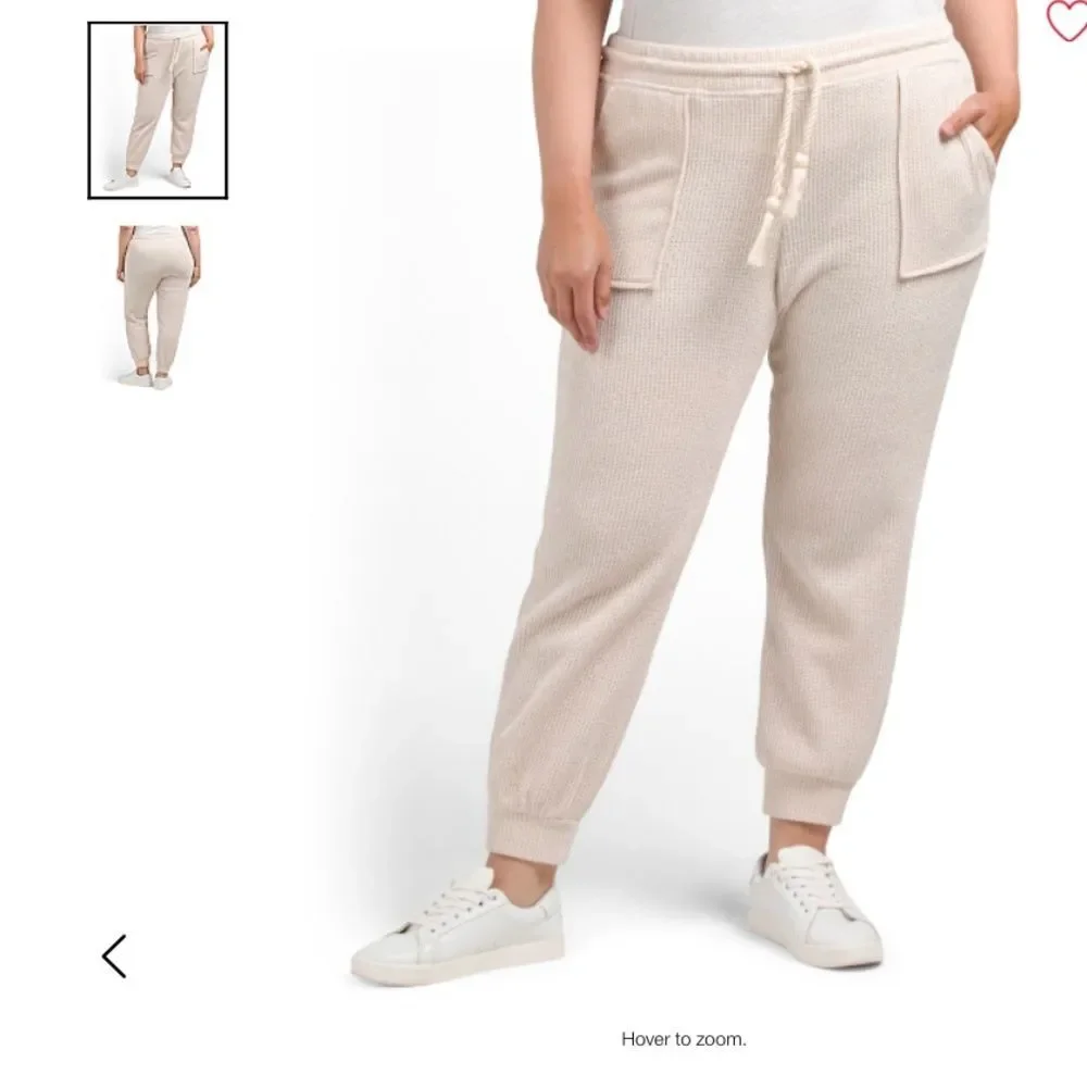1.STATE Plus Tassel Tie Pocketed Jogger Pants Off White Cream Size 1X NWT